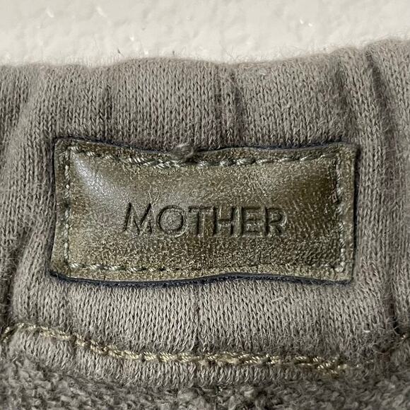 Mother Pants Womens XS Green The lounger Inside Crop Step Fray Stripe Sweatpants - Picture 10 of 14